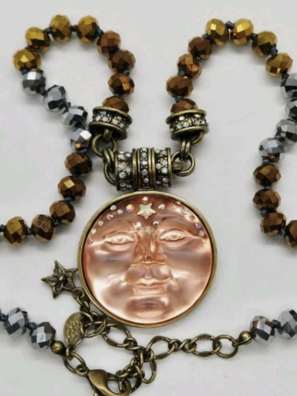 Kirks Folly Venus Seaview Moon Magnetic Enhancer Necklace Set Brass tone Copper